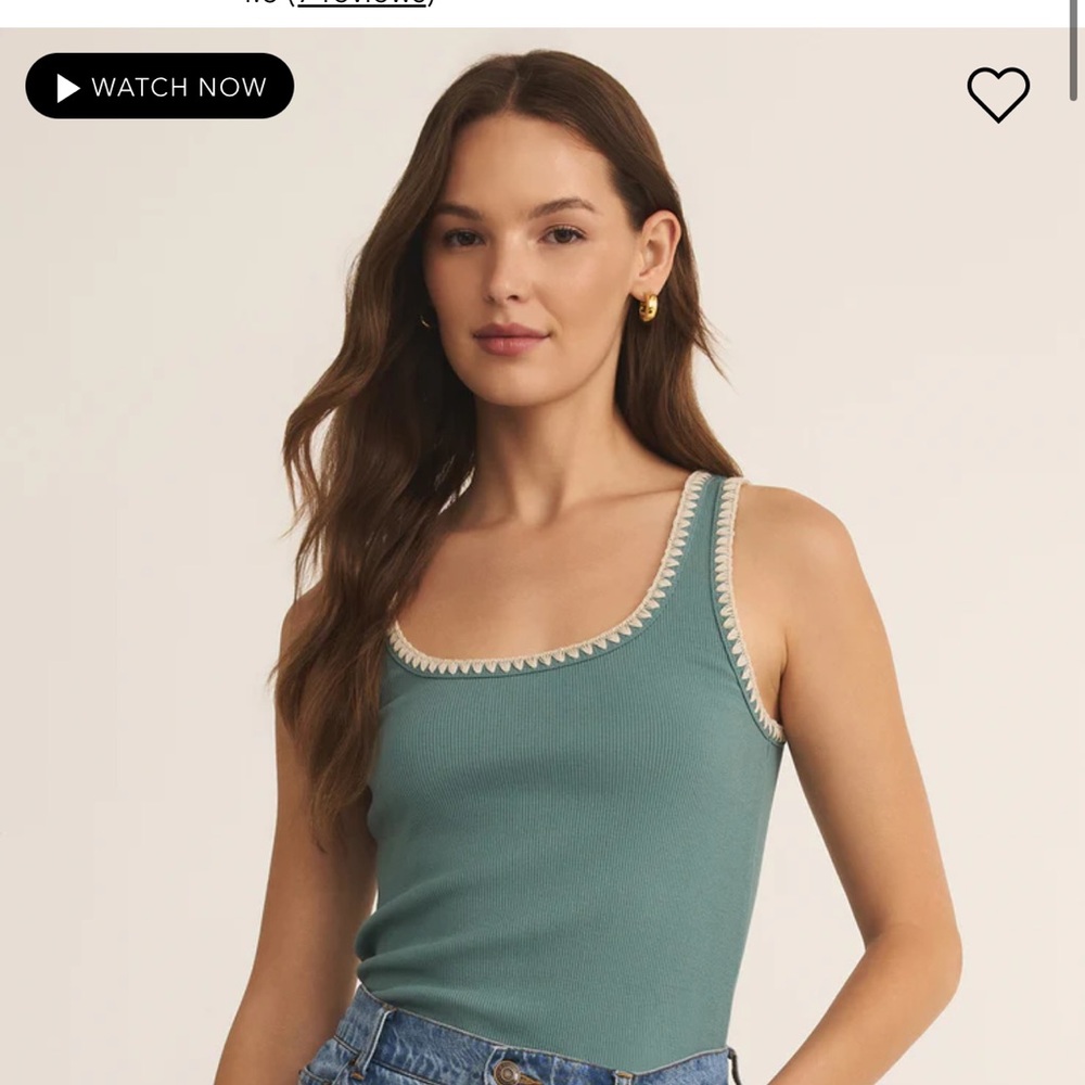 Z Supply Green Fitted Sleeveless Tank Top